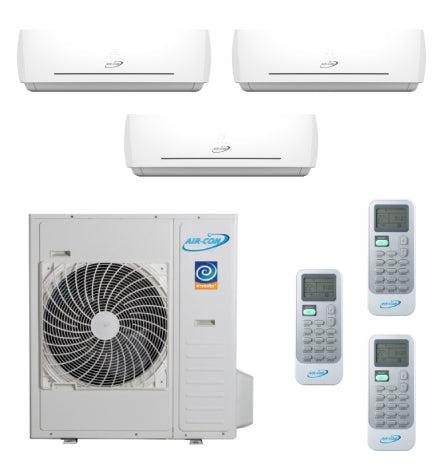 Air-Con 36,000 BTU 20 SEER 3-Zone Wall Mounted 12K+12K+12K Mini-Split Heat Pump System