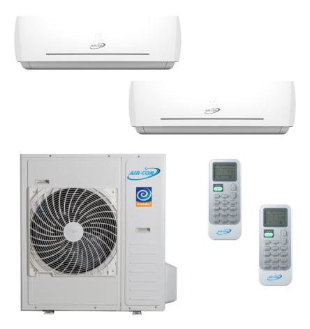 Air-Con 36,000 BTU 21 SEER 2-Zone Wall Mounted 12K+24K Mini-Split Heat Pump System