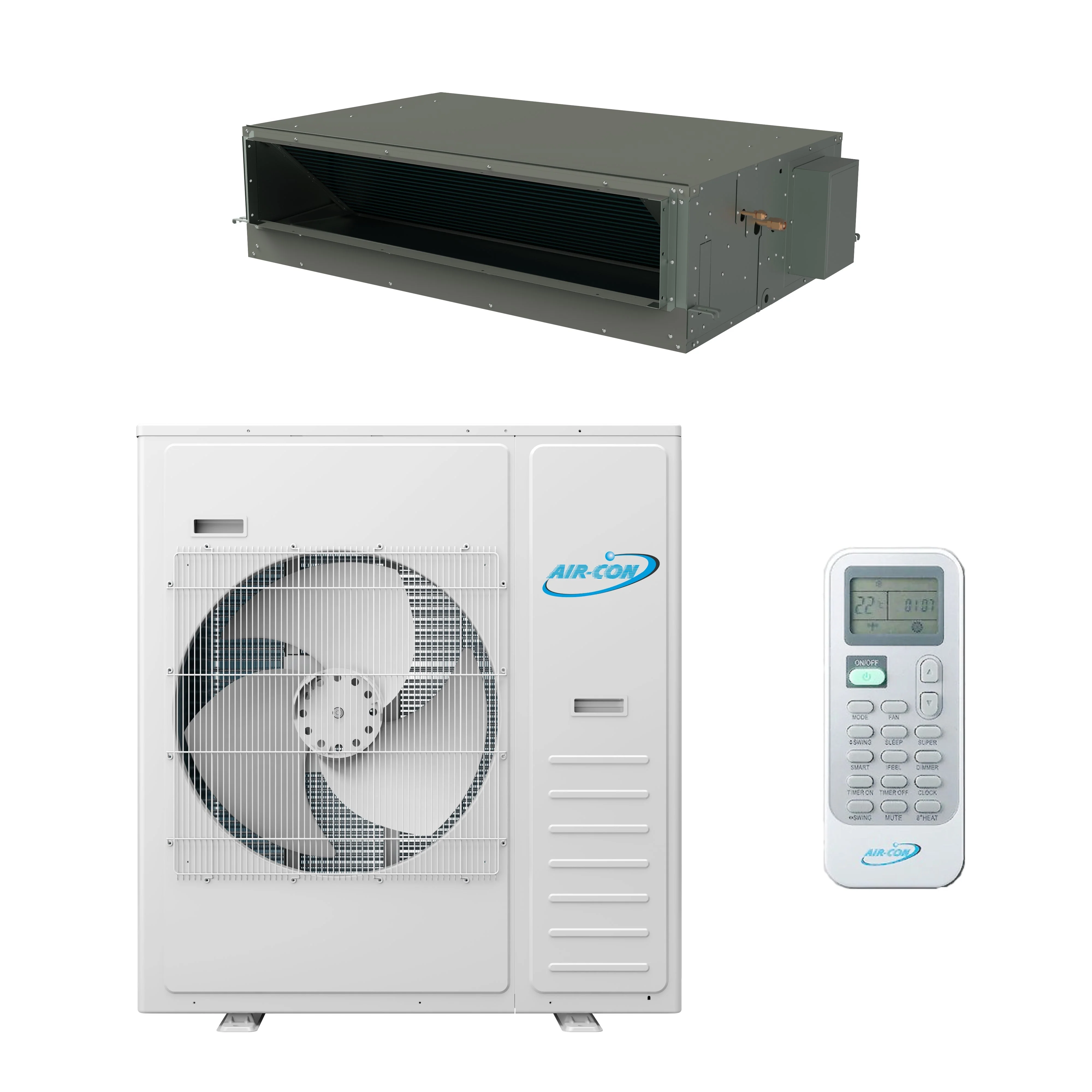 Air-Con Sky Pro Series 36,000 BTU 18 SEER Single Zone Concealed Duct Mini-Split Heat Pump System