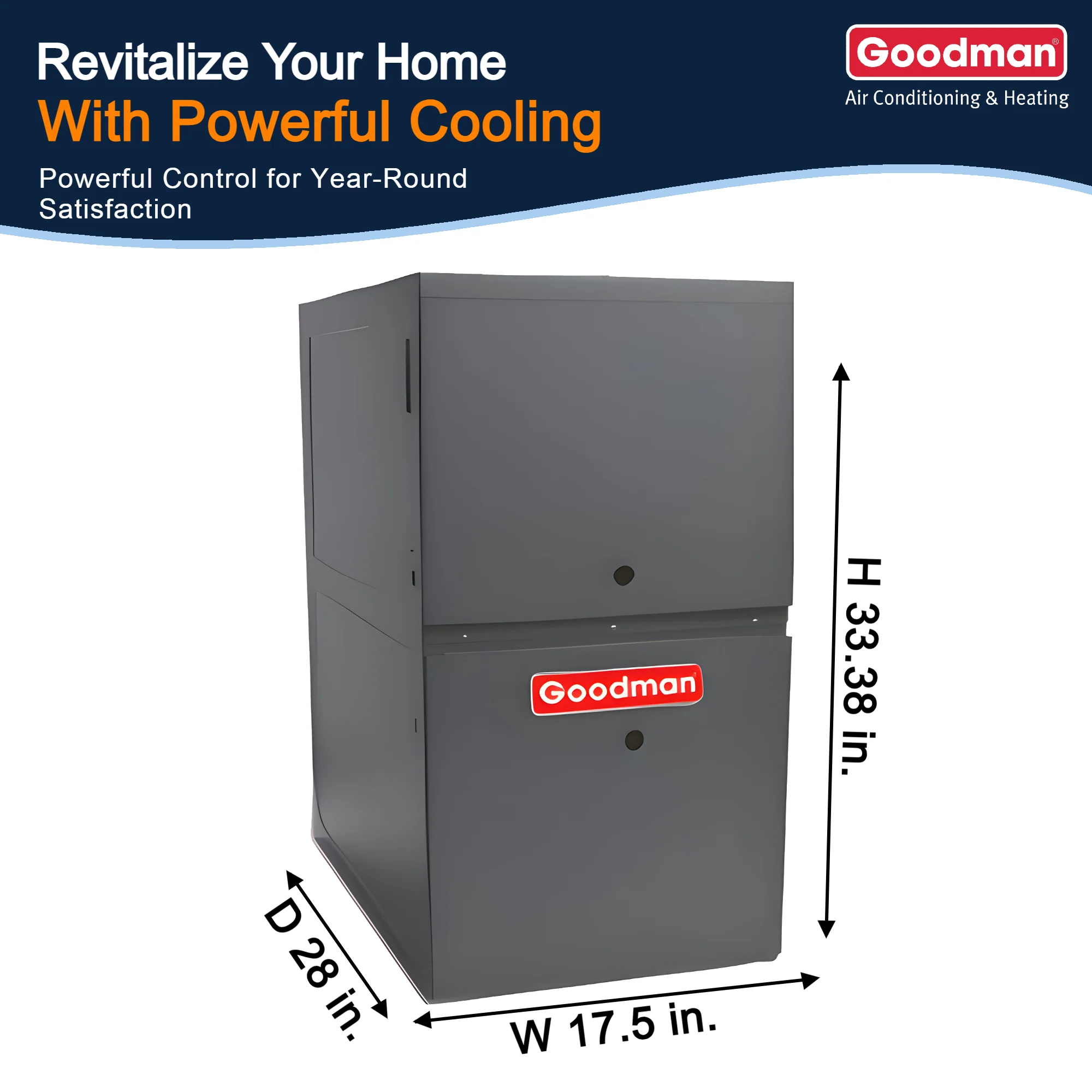 Goodman 2.5 Ton 13.8 SEER2 Northeast System: Condenser Model GLXS3BN3010, Horizontal Model: CHPTA3630B3 80% AFUE 80,000 Gas Furnace Model: GD9S800804BN - Image 4