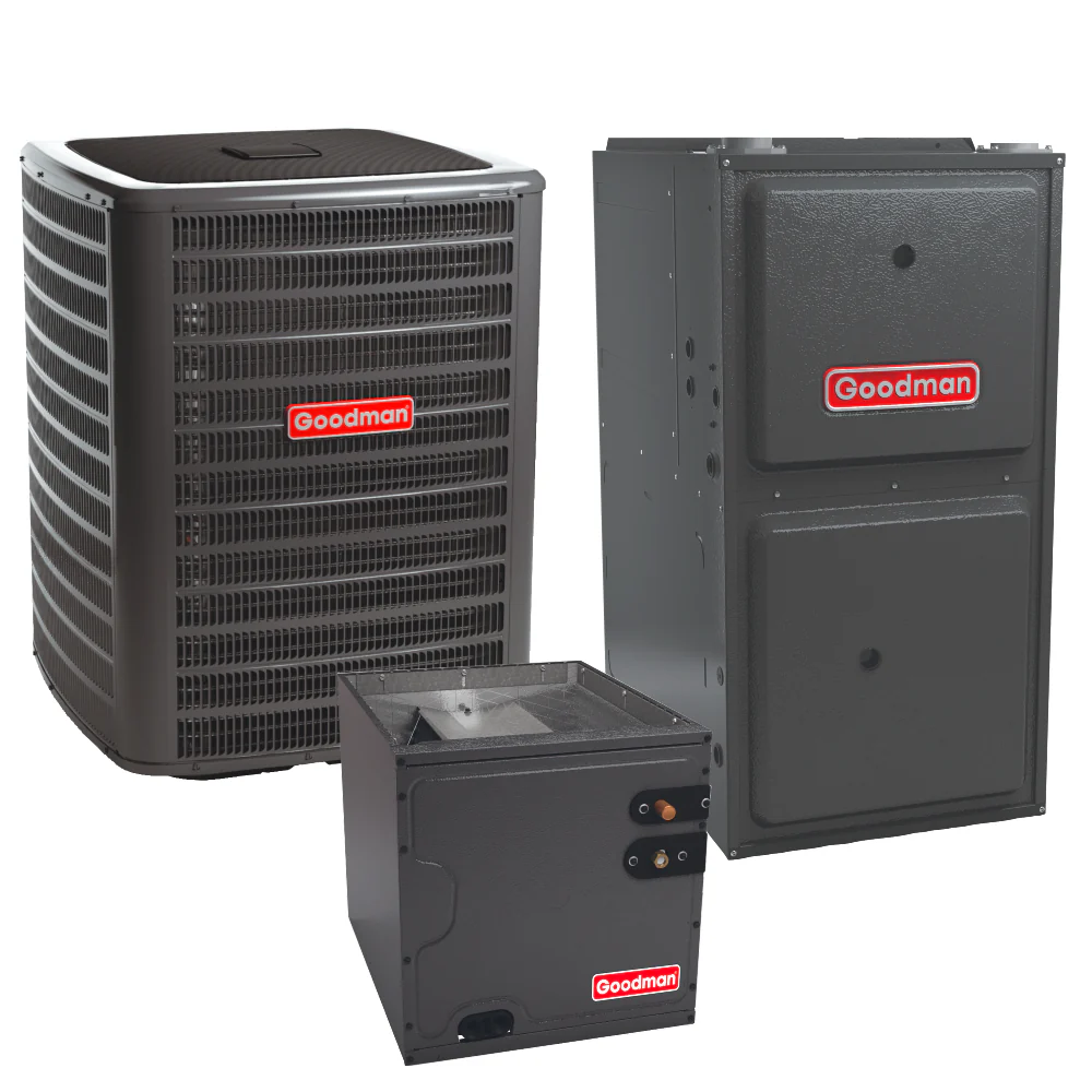 3.5 Ton 15.2 SEER2 80,000 BTU 96% AFUE Goodman Upflow/Horizontal Single Stage Ultra Low NOx Heat Pump System with Models - GLZS4BA4210, CAPTA4230C3, GR9S960805CU