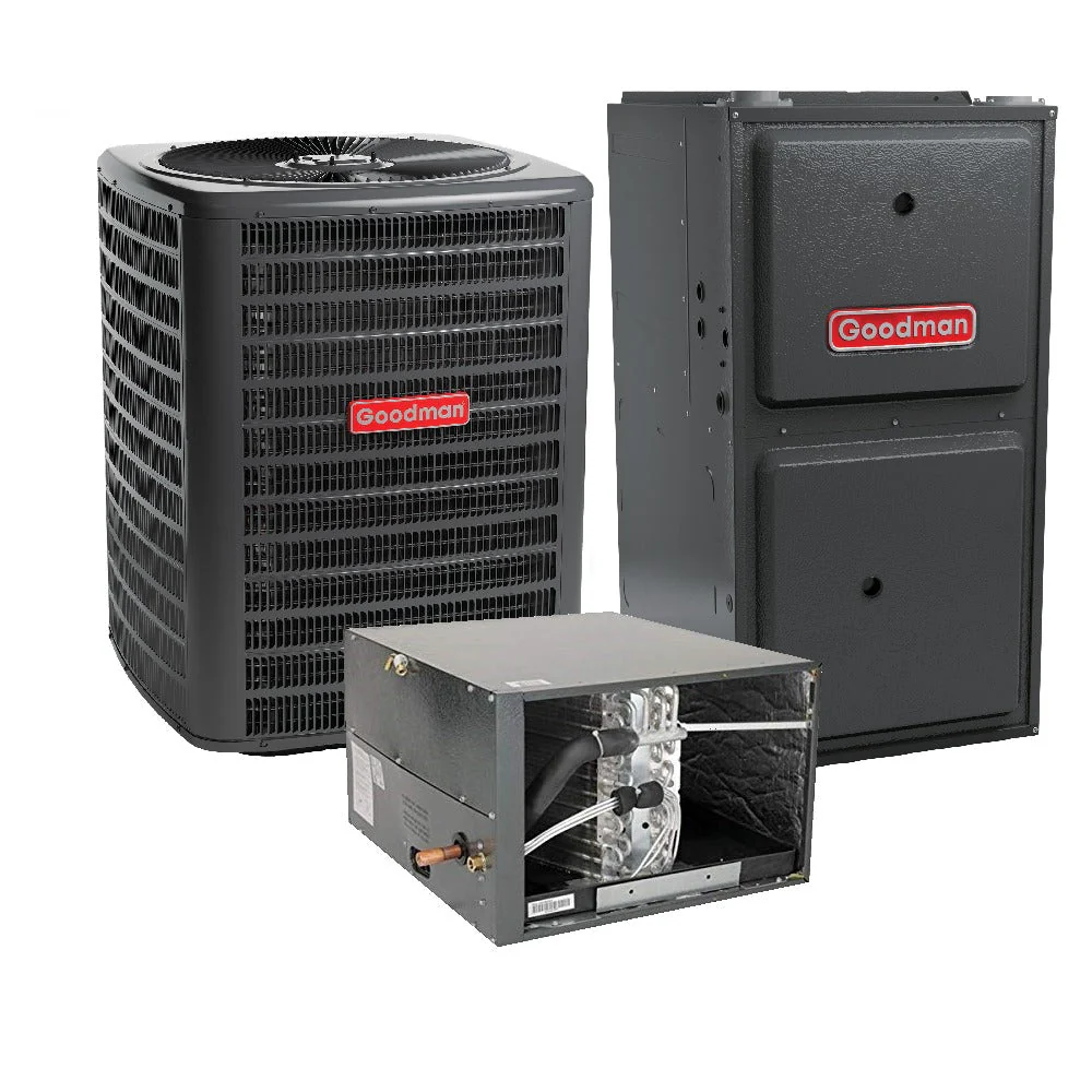 3 Ton 15.2 SEER2 100,000 BTU 96% AFUE Goodman Horizontal Air Conditioner System - GLXS4BA3610, CHPTA3630C3, GR9T961004CN