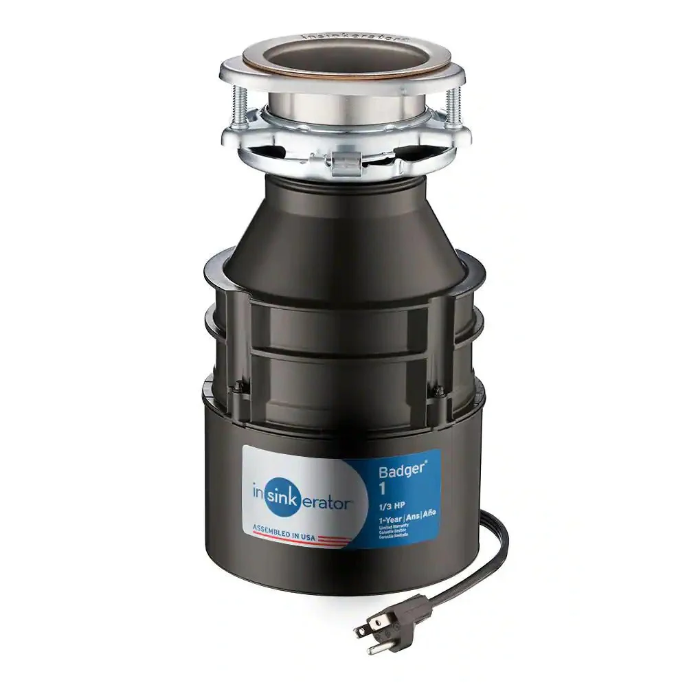 InSinkErator Badger 1 Standard Series 1/3 HP Garbage Disposal with Power Cord - Image 2