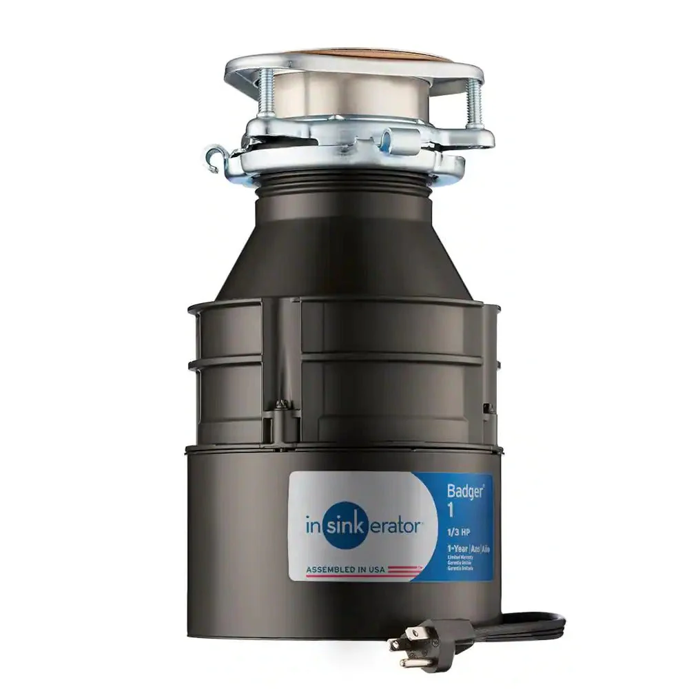 InSinkErator Badger 1 Standard Series 1/3 HP Garbage Disposal with Power Cord - Image 3