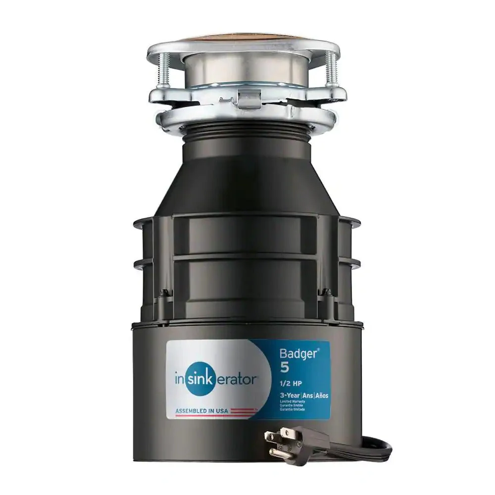 InSinkErator Badger 5 Standard Series 1/2 HP Garbage Disposal with Power Cord
