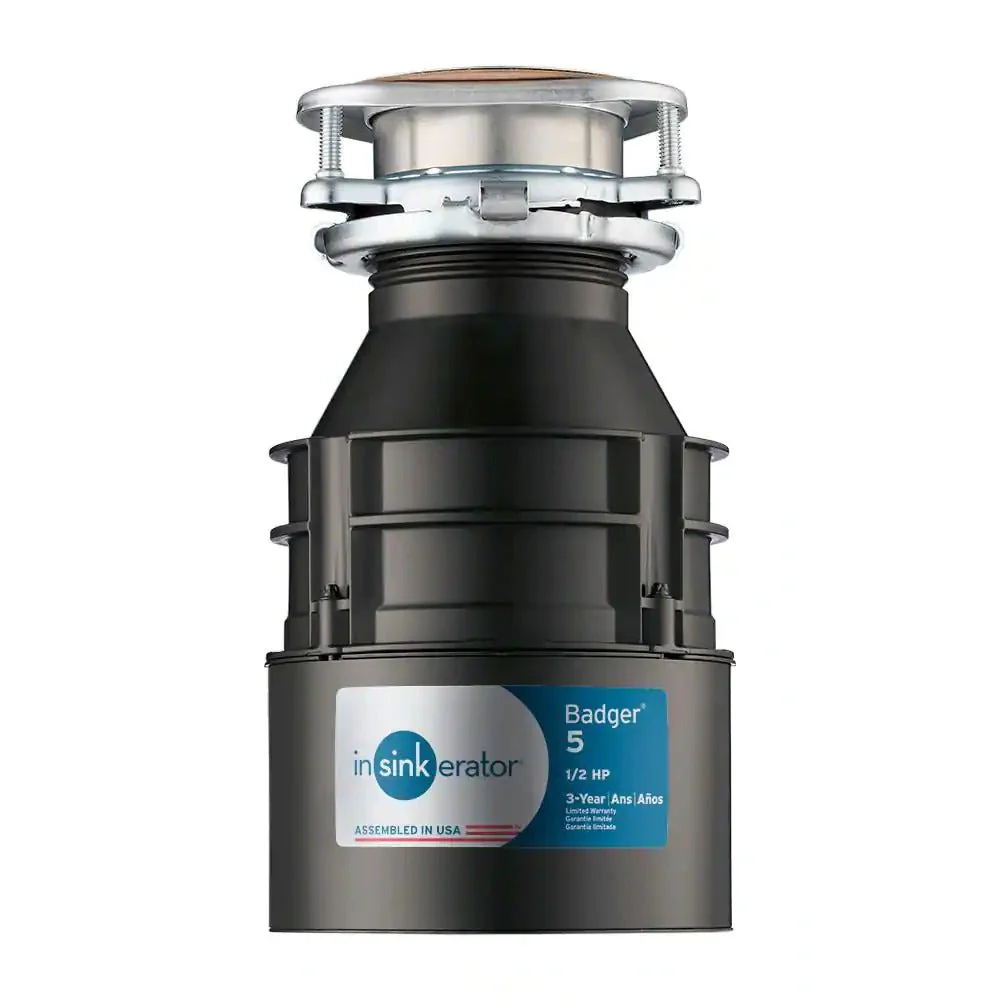 InSinkErator Badger 5 Standard Series 1/2 HP Garbage Disposal without Power Cord
