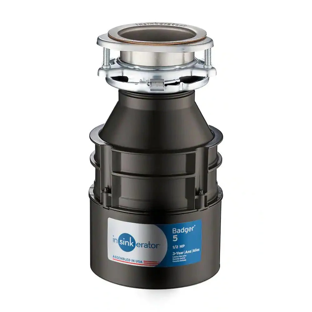 InSinkErator Badger 5 Standard Series 1/2 HP Garbage Disposal without Power Cord - Image 2