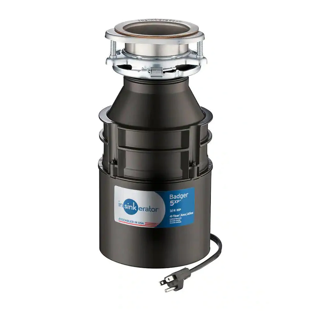 InSinkErator Badger 5XP Power Series 3/4 HP Garbage Disposal with Power Cord - Image 2