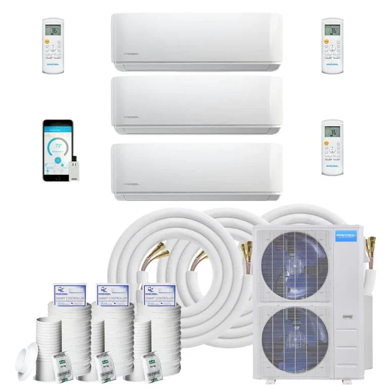 MRCOOL DIY Mini-Split Series 4th Generation 48,000 BTU 3-Zone Wall Mounted 9K+9K+36K Heat Pump System